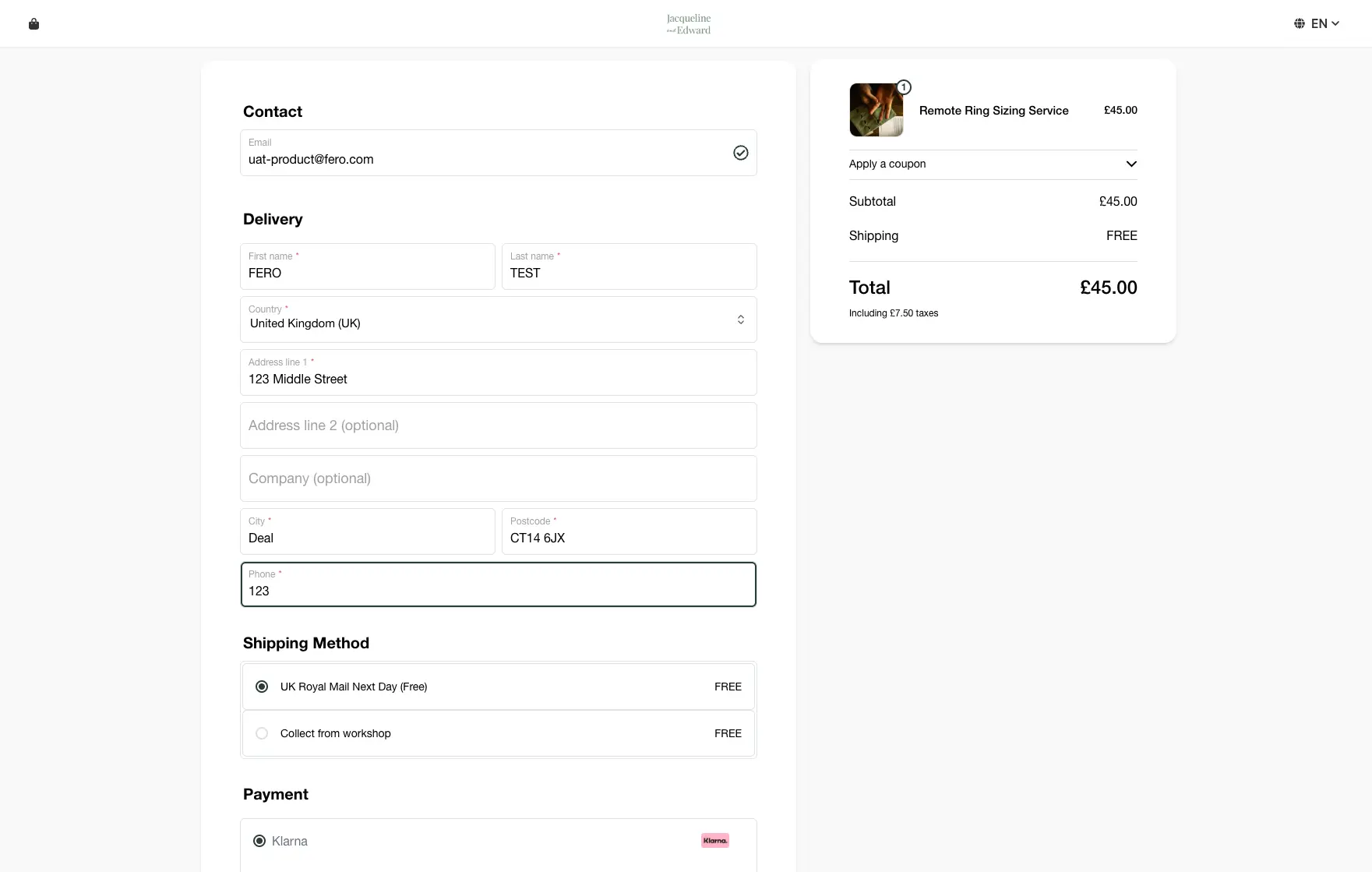 Jacqueline & Edward Checkout