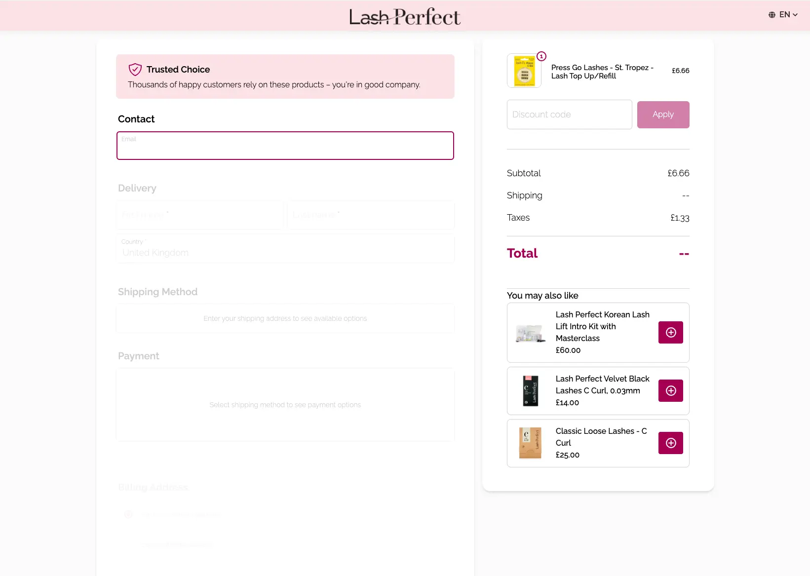 Lash Perfect Checkout