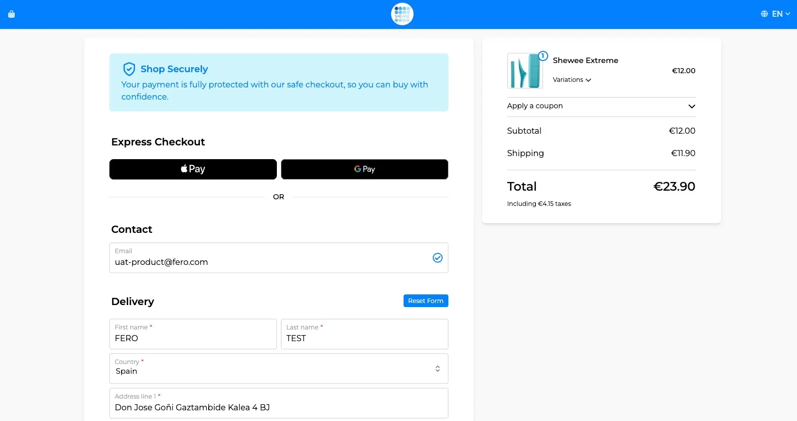 Shewee Checkout